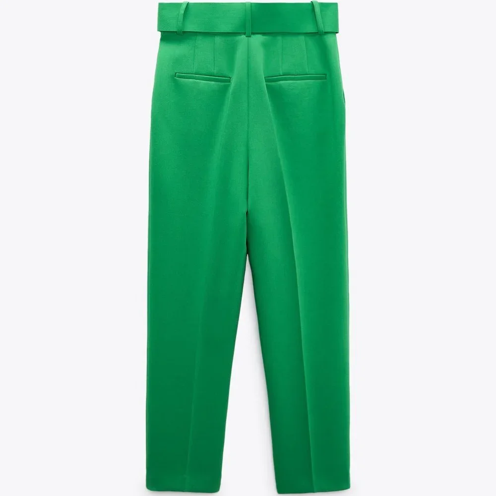 ZARA PANTS WITH FABRIC-COVERED BELT - Picture 3 of 5